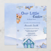Invitation Petit biscuit Baby shower de Noël d'hiver (Devant / Derrière)