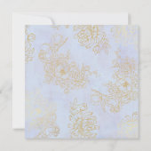 Invitation Petit bleu royal de prince Crown Gold de bébé (Dos)