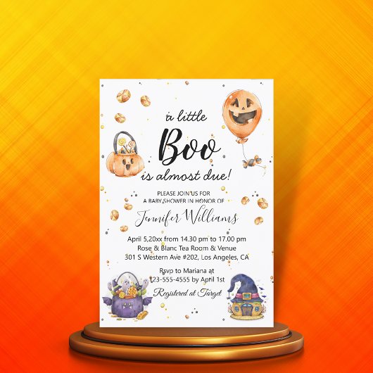 Invitation petit bol, baby shower d'halloween mignon simple