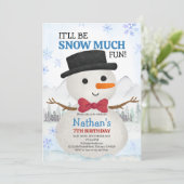 Invitation Petit Bonhomme de Neige Anniversaire (Debout devant)