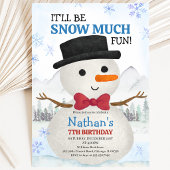 Invitation Petit Bonhomme de Neige Anniversaire
