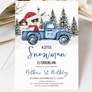Invitation Petit Bonhomme de Neige Anniversaire