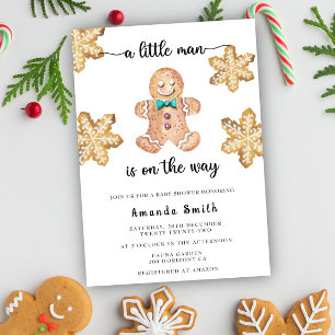 Invitation Petit bonhomme en pain d'épice Noël Baby Shower
