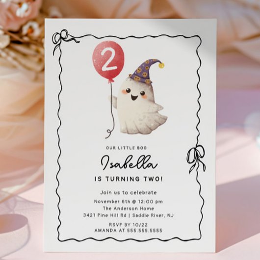 Invitation Petit Boo Cute Ghost Anniversaire