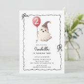 Invitation Petit Boo Cute Ghost Anniversaire (Debout devant)