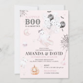 Invitation Petit Boo Cute Ghost Halloween Baby Girl Douche (Devant)