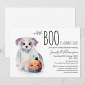 Invitation Petit Boo Cute Halloween Simple Baby shower (Devant / Derrière)