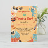 Invitation Petit Boo Deux Fille Ou Garçon Halloween 2e Annive (Debout devant)