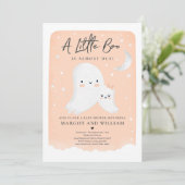 Invitation Petit Boo Douche Halloween Baby shower fantôme (Debout devant)