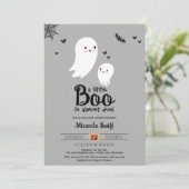 Invitation Petit Boo Due Ghost Baby shower d'Halloween neutre (Debout devant)