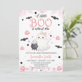 Invitation Petit Boo Éffrayant Bébé mignonne Baby shower fill (Debout devant)