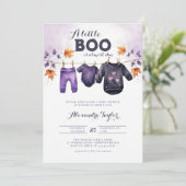 Invitation Petit Boo Halloween Automne Octobre Bébé Fille Dou (Debout devant)