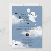 Invitation Petit Boo Halloween Baby shower bleu Fantôme (Devant)