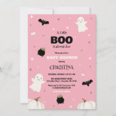 Invitation Petit Boo Halloween Baby shower fille rose (Devant)