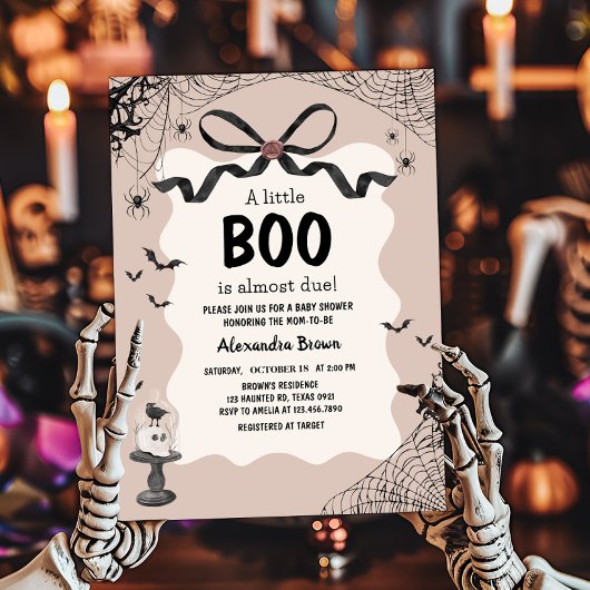 Invitation Petit Boo Halloween Baby shower gothique