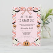 Invitation Petit Boo Halloween Coquette Baby shower (Debout devant)