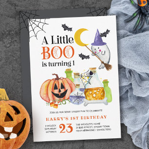 Invitation Petit Boo Halloween Fantôme et Potion 1er Annivers