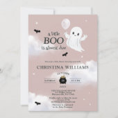 Invitation Petit Boo Halloween Ghost Blush Pink Baby shower (Devant)