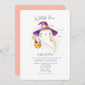 Invitation Petit Boo Halloween thème Baby shower d'automne (Devant / Derrière)
