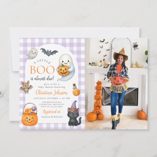 Invitation Petit Boo mignon Baby shower Halloween Photo (Devant)