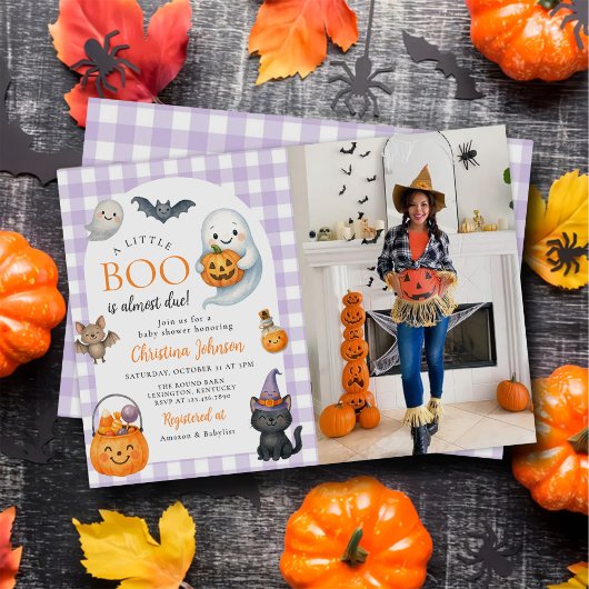 Invitation Petit Boo mignon Baby shower Halloween Photo