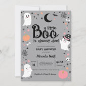 Invitation Petit Boo mignon Fantôme Halloween Baby shower fil (Devant)