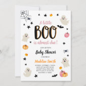 Invitation Petit Boo mignon Halloween Baby shower Fantôme ros (Devant)