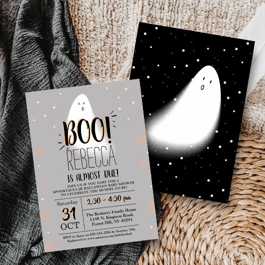 Invitation Petit Boo Moderne ! Baby shower d'Halloween