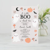 Invitation Petit Boo Orange Moderne Presque Baby shower Dû (Debout devant)