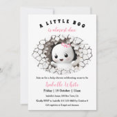 Invitation Petit Boo Pékin Halloween Baby shower fille (Devant)