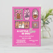 Invitation Petit Boo Preppy Baby shower d'automne rose (Debout devant)