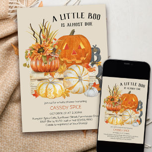Invitation Petit Boo Presque Dû Citrouille Rustique Halloween