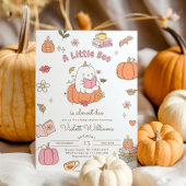Invitation Petit Boo Retro Baby shower d'automne rose