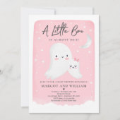 Invitation Petit Boo Rose Douche Halloween Baby shower Fantôm (Devant)