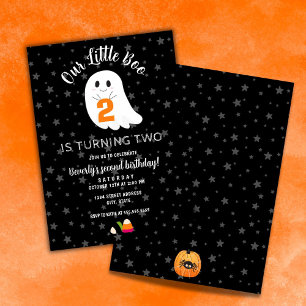 Invitation Petit Boo Turin Deux Halloween 2e Anniversaire