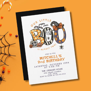 Invitation Petit Boo Turin Deux Halloween 2e Anniversaire