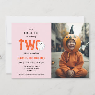Invitation Petit Boo Turner Deux Filles Photo Anniversaire