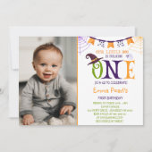 Invitation Petit Boo Turning One, Halloween Photo Anniversair (Devant)