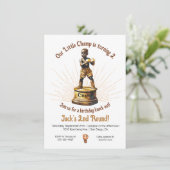 Invitation Petit Boxe Black Champ Statue Anniversaire (Debout devant)