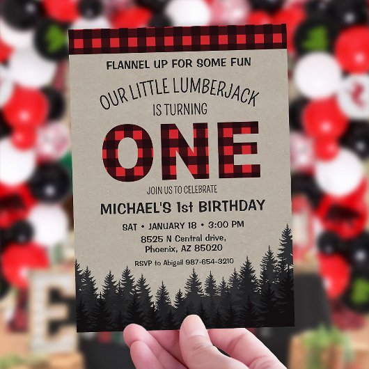Invitation Petit bûcheron Premier anniversaire