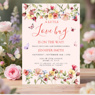 Invitation Petit Bug En Route Garden Rose Fête Prénatale