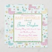 Invitation Petit Buggy Bébé saupoudrer (Devant / Derrière)