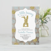 Invitation Petit Bunny Baby shower de Pâques pour les petits (Debout devant)