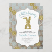 Invitation Petit Bunny Baby shower de Pâques pour les petits (Devant / Derrière)