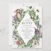 Invitation Petit Bunny Green Baby shower Rhombus (Devant)