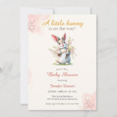 Invitation Petit Bunny mignon Baby shower de Pâques Floral (Devant)
