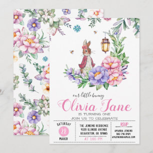 Invitation Petit Bunny Printemps Anniversaire