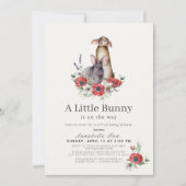 Invitation Petit Bunny Red Anemone Baby shower virtuel (Devant)