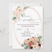 Invitation Petit cadre de citrouille fleurs Baby Shower  (Devant)