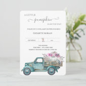 Invitation Petit Camion Citrouille, Baby shower pointu (Debout devant)